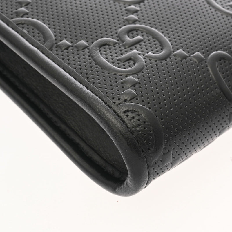 GUCCI グッチ GGエンボス ミニバッグ ブラック 625571 メンズ レザー ショルダーバッグ ABランク 中古 銀蔵