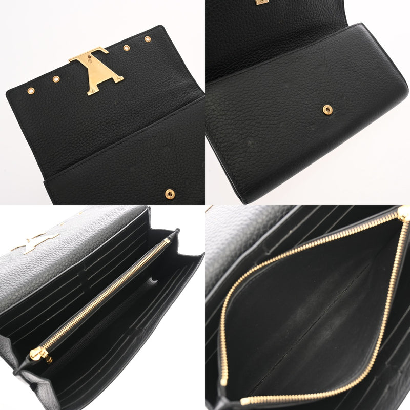 LOUIS VUITTON ルイヴィトン ポルトフォイユ カプシーヌ ノワール M62764 レディース トリヨンレザー 長財布 Bランク 中古 銀蔵