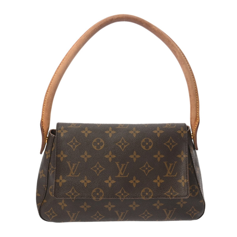 LOUIS VUITTON ルイヴィトン モノグラム ミニ ルーピング ブラウン M51147 レディース モノグラムキャンバス セミショルダーバッグ Bランク 中古 銀蔵