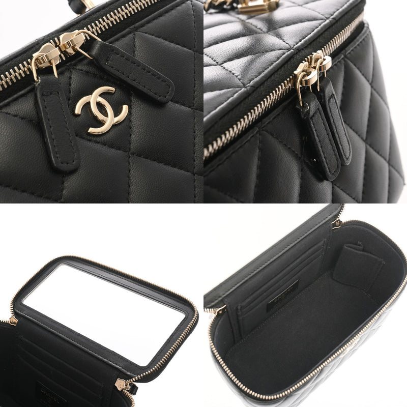 CHANEL シャネル マトラッセ チェーン バニティ ブラック AP1341 レディース ラムスキン ショルダーバッグ Bランク 中古 銀蔵