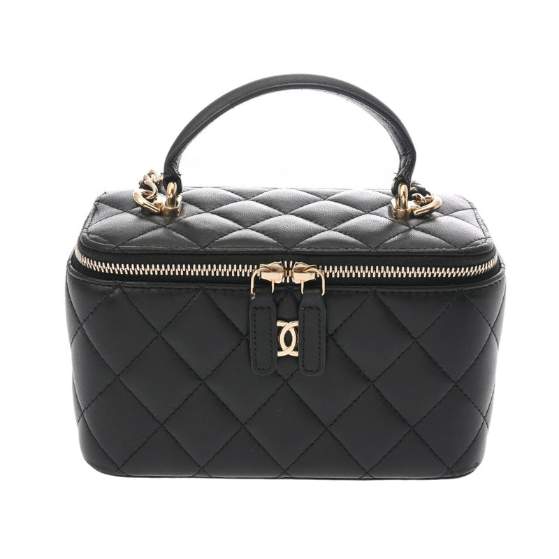 CHANEL シャネル マトラッセ チェーン バニティ ブラック AP1341 レディース ラムスキン ショルダーバッグ Bランク 中古 銀蔵