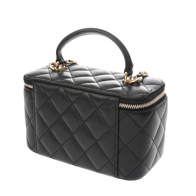 CHANEL シャネル マトラッセ チェーン バニティ ブラック AP1341 レディース ラムスキン ショルダーバッグ Bランク 中古 銀蔵
