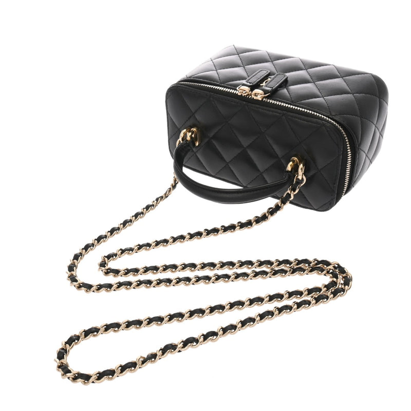CHANEL シャネル マトラッセ チェーン バニティ ブラック AP1341 レディース ラムスキン ショルダーバッグ Bランク 中古 銀蔵