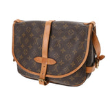 LOUIS VUITTON ルイヴィトン モノグラム ソミュール 30 ブラウン M42256 レディース モノグラムキャンバス ショルダーバッグ Bランク 中古 銀蔵