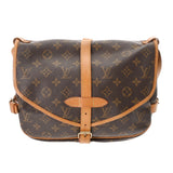 LOUIS VUITTON ルイヴィトン モノグラム ソミュール 30 ブラウン M42256 レディース モノグラムキャンバス ショルダーバッグ Bランク 中古 銀蔵
