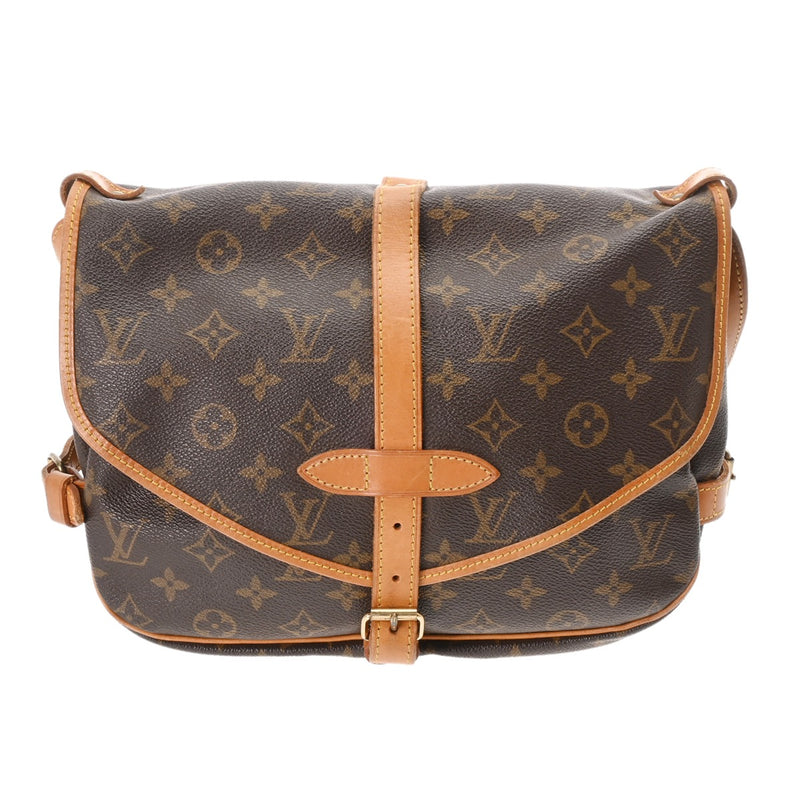 LOUIS VUITTON ルイヴィトン モノグラム ソミュール 30 ブラウン M42256 レディース モノグラムキャンバス ショルダーバッグ Bランク 中古 銀蔵