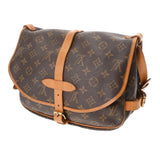 LOUIS VUITTON ルイヴィトン モノグラム ソミュール 30 ブラウン M42256 レディース モノグラムキャンバス ショルダーバッグ Bランク 中古 銀蔵