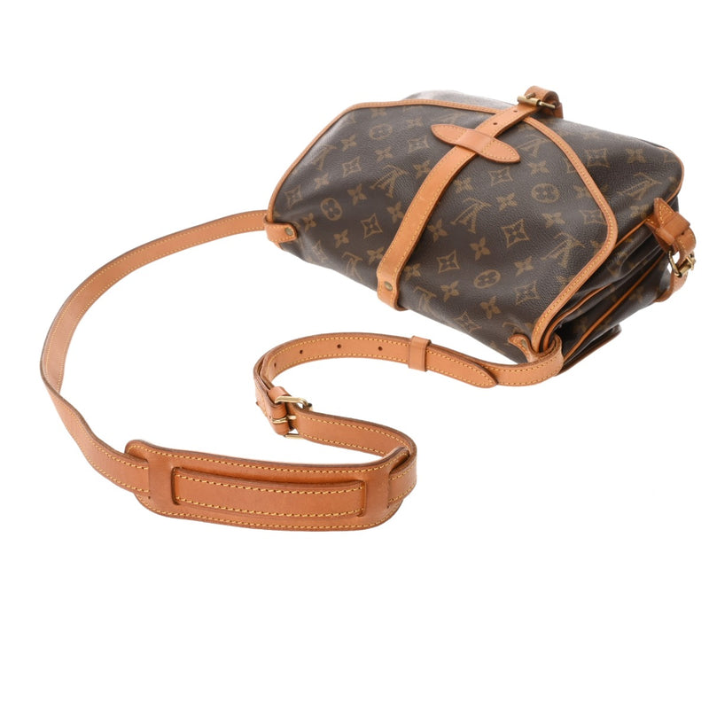 LOUIS VUITTON ルイヴィトン モノグラム ソミュール 30 ブラウン M42256 レディース モノグラムキャンバス ショルダーバッグ Bランク 中古 銀蔵
