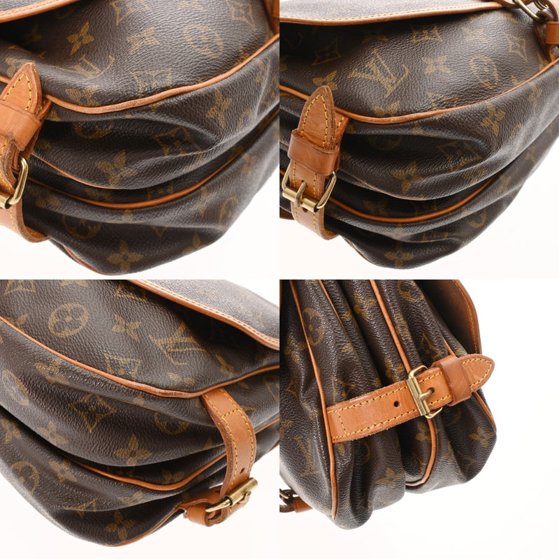 LOUIS VUITTON ルイヴィトン モノグラム ソミュール 30 ブラウン M42256 レディース モノグラムキャンバス ショルダーバッグ Bランク 中古 銀蔵