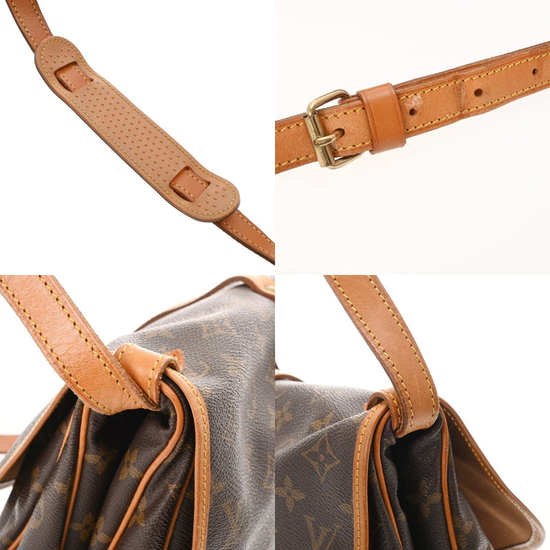 LOUIS VUITTON ルイヴィトン モノグラム ソミュール 30 ブラウン M42256 レディース モノグラムキャンバス ショルダーバッグ Bランク 中古 銀蔵