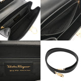SALVATORE FERRAGAMO フェラガモ ガンチーニ  2WAY ブラック ゴールド金具 レディース レザー ハンドバッグ ABランク 中古 銀蔵