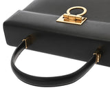 SALVATORE FERRAGAMO フェラガモ ガンチーニ  2WAY ブラック ゴールド金具 レディース レザー ハンドバッグ ABランク 中古 銀蔵