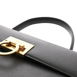 SALVATORE FERRAGAMO フェラガモ ガンチーニ  2WAY ブラック ゴールド金具 レディース レザー ハンドバッグ ABランク 中古 銀蔵