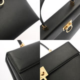 SALVATORE FERRAGAMO フェラガモ ガンチーニ  2WAY ブラック ゴールド金具 レディース レザー ハンドバッグ ABランク 中古 銀蔵