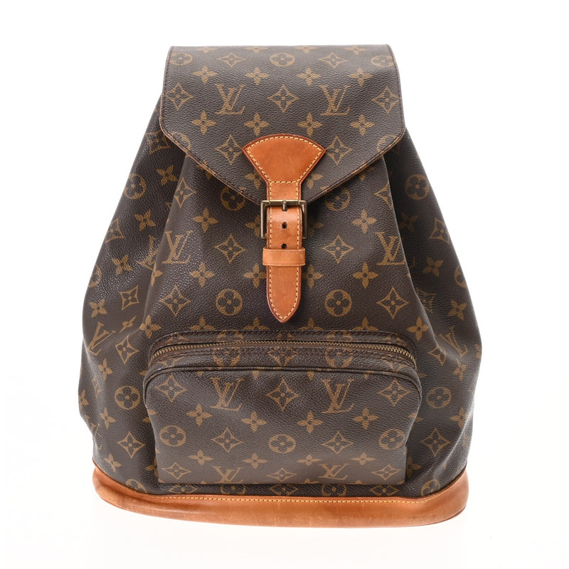 LOUIS VUITTON ルイヴィトン モノグラム モンスリ GM 旧型 ブラウン M51135 ユニセックス モノグラムキャンバス リュック・デイパック Bランク 中古 銀蔵