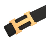 HERMES エルメス Hベルト ゴールドバックル サイズ100 リバーシブル ブラック/ブラウン □B刻印(1998年頃) メンズ ボックスカーフ/クシュベル ベルト Bランク 中古 銀蔵