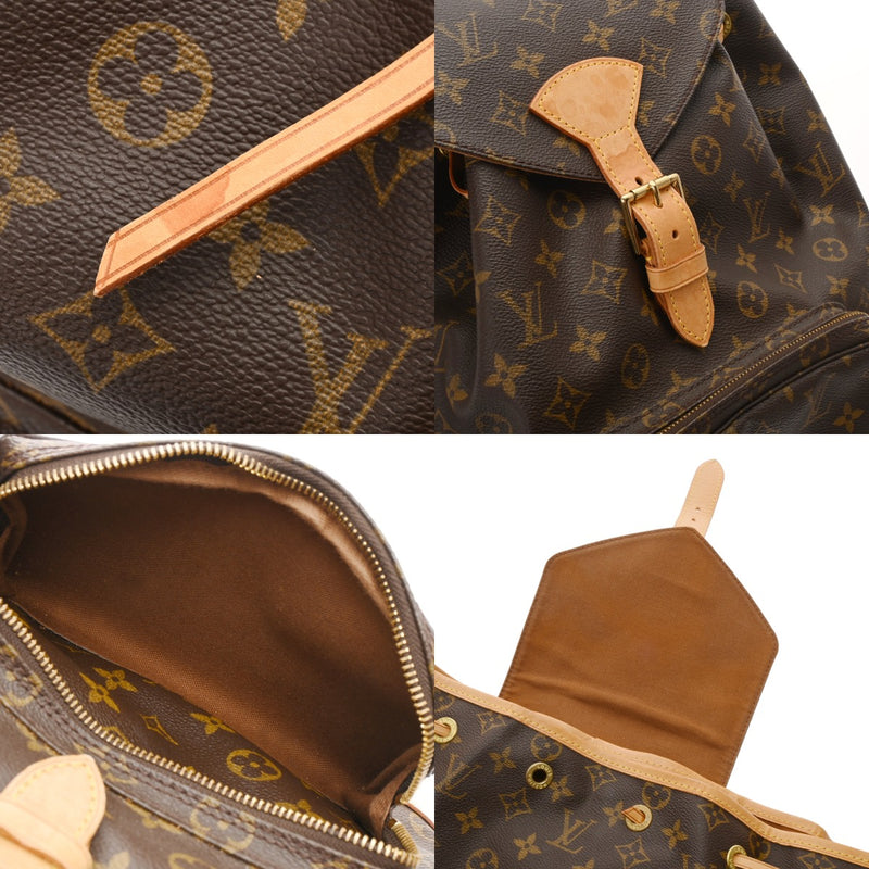 LOUIS VUITTON ルイヴィトン モノグラム モンスリ GM ブラウン M51135 ユニセックス モノグラムキャンバス リュック・デイパック Bランク 中古 銀蔵