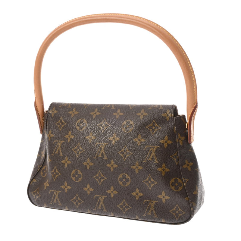 LOUIS VUITTON ルイヴィトン モノグラム ミニ ルーピング ブラウン M51147 レディース モノグラムキャンバス セミショルダーバッグ Bランク 中古 銀蔵