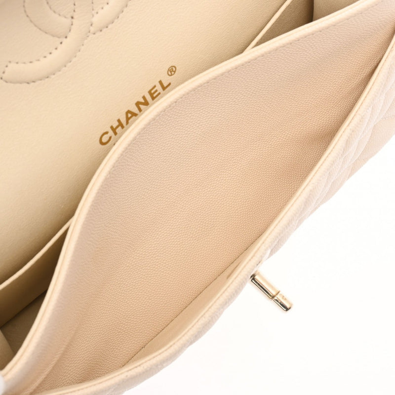 CHANEL シャネル マトラッセ チェーンショルダー23cm Wフラップ ベージュ A01113 レディース ラムスキン ショルダーバッグ Aランク 中古 銀蔵