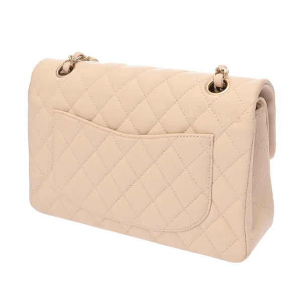 CHANEL シャネル マトラッセ チェーンショルダー23cm Wフラップ ベージュ A01113 レディース ラムスキン ショルダーバッグ Aランク 中古 銀蔵