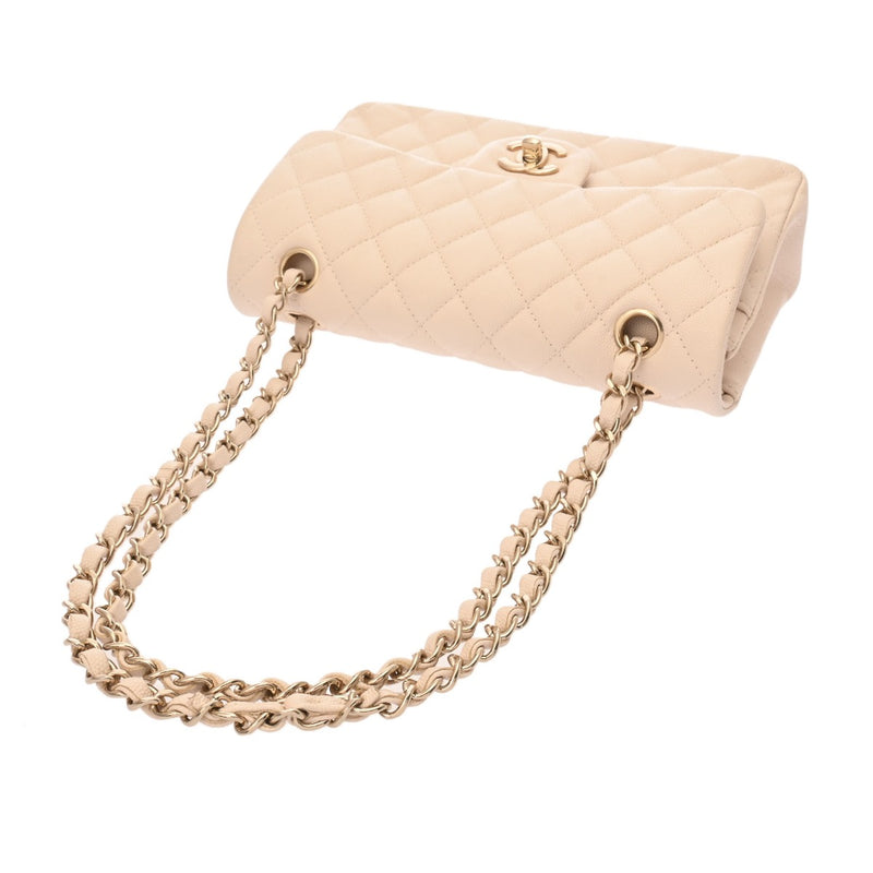 CHANEL シャネル マトラッセ チェーンショルダー23cm Wフラップ ベージュ A01113 レディース ラムスキン ショルダーバッグ Aランク 中古 銀蔵