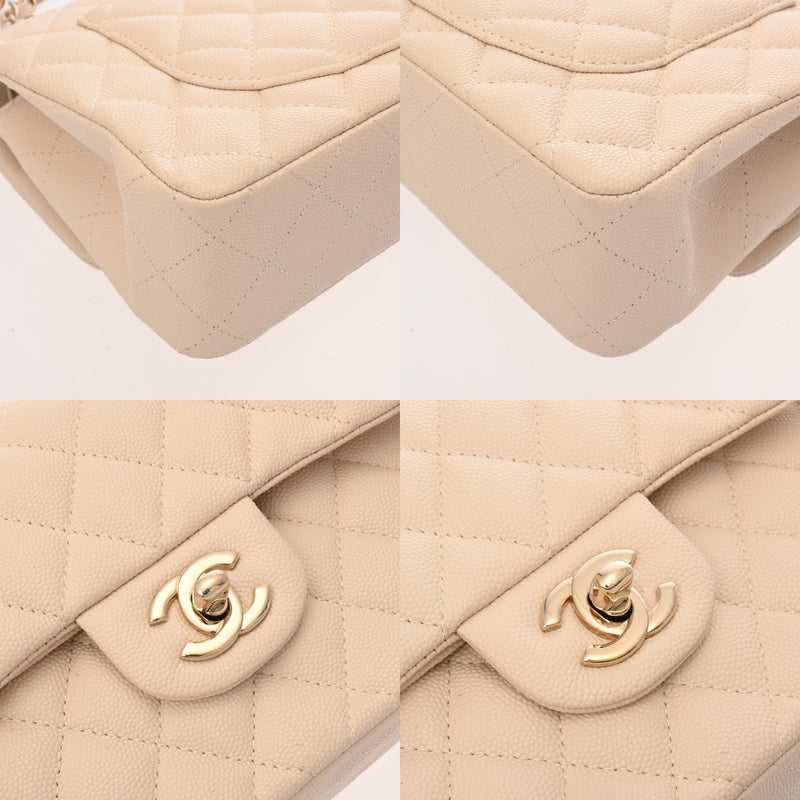 CHANEL シャネル マトラッセ チェーンショルダー23cm Wフラップ ベージュ A01113 レディース ラムスキン ショルダーバッグ Aランク 中古 銀蔵