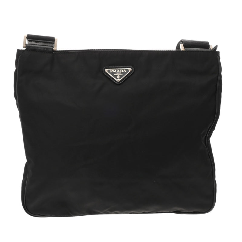 PRADA プラダ ナイロン ロゴプレート ショルダーバッグ ブラック