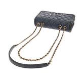 CHANEL シャネル CCフィリグリー チェーンショルダー ネイビー A93340 レディース キャビアスキン ショルダーバッグ Aランク 中古 銀蔵