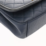 CHANEL シャネル CCフィリグリー チェーンショルダー ネイビー A93340 レディース キャビアスキン ショルダーバッグ Aランク 中古 銀蔵