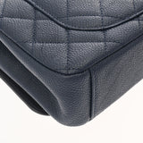 CHANEL シャネル CCフィリグリー チェーンショルダー ネイビー A93340 レディース キャビアスキン ショルダーバッグ Aランク 中古 銀蔵