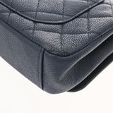 CHANEL シャネル CCフィリグリー チェーンショルダー ネイビー A93340 レディース キャビアスキン ショルダーバッグ Aランク 中古 銀蔵