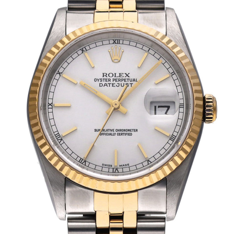 ロレックス デイトジャスト 16233 Y番(2002年頃製造) ホワイト メンズ 腕時計 自動巻き 中古 銀蔵