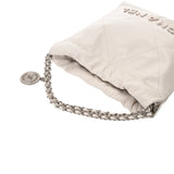 CHANEL シャネル シャネル 22 ミニ ハンドバッグ ホワイト AS3980 レディース シャイニーカーフ 2WAYバッグ 新同 中古 銀蔵