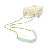 CHANEL シャネル トップハンドル 2WAYバッグ グリーン レディース ツイード レザー ショルダーバッグ Aランク 中古 銀蔵