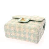 CHANEL シャネル トップハンドル 2WAYバッグ グリーン レディース ツイード レザー ショルダーバッグ Aランク 中古 銀蔵