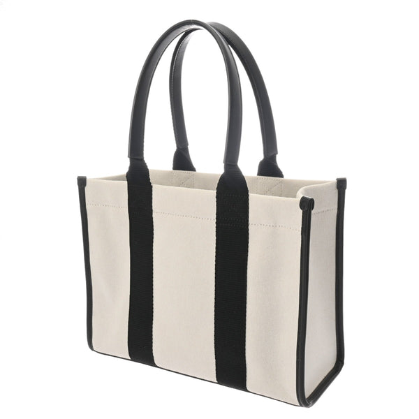 BALENCIAGA バレンシアガ ハードウェア スモールトート 2WAY ホワイト/ブラック 671402 レディース キャンバス/レザー トートバッグ ABランク 中古 銀蔵