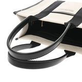 BALENCIAGA バレンシアガ ハードウェア スモールトート 2WAY ホワイト/ブラック 671402 レディース キャンバス/レザー トートバッグ ABランク 中古 銀蔵