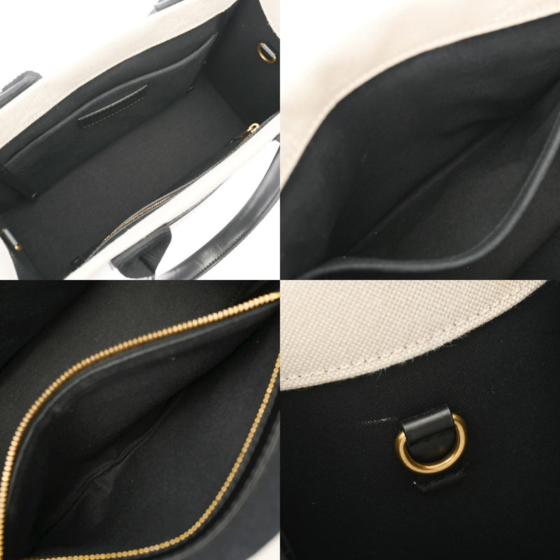 BALENCIAGA バレンシアガ ハードウェア スモールトート 2WAY ホワイト/ブラック 671402 レディース キャンバス/レザー トートバッグ ABランク 中古 銀蔵