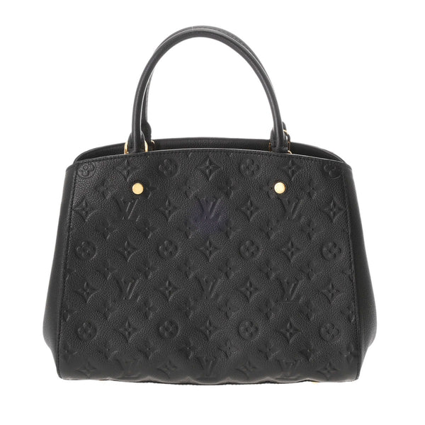 LOUIS VUITTON ルイヴィトン モノグラムアンプラント モンテーニュ MM 2WAY ノワール M41048 レディース レザー ハンドバッグ Aランク 中古 銀蔵