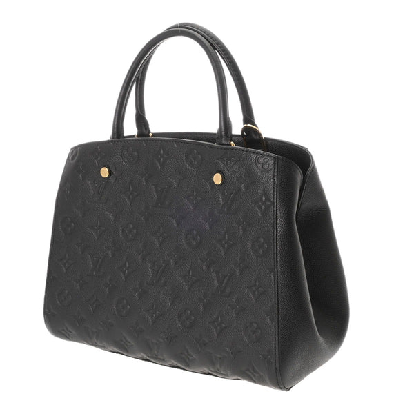 LOUIS VUITTON ルイヴィトン モノグラムアンプラント モンテーニュ MM 2WAY ノワール M41048 レディース レザー ハンドバッグ Aランク 中古 銀蔵