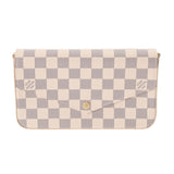 LOUIS VUITTON ルイヴィトン ダミエアズール ポシェットフェリシー 白 N63106 レディース ダミエアズールキャンバス ショルダーバッグ Aランク 中古 銀蔵