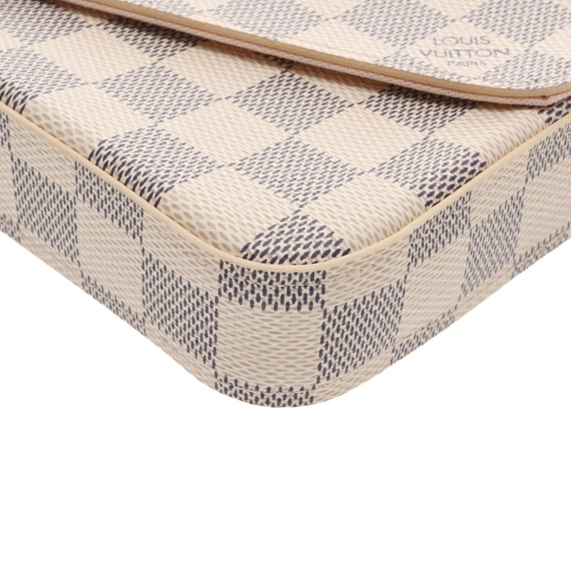 LOUIS VUITTON ルイヴィトン ダミエアズール ポシェットフェリシー 白 N63106 レディース ダミエアズールキャンバス ショルダーバッグ Aランク 中古 銀蔵
