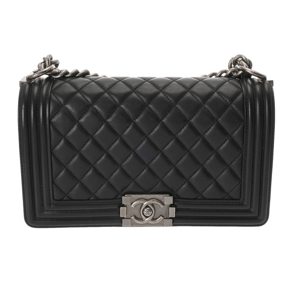 CHANEL シャネル ボーイシャネル ハンドバッグ 25cm ブラック A67086 レディース カーフスキン ショルダーバッグ Aランク 中古 銀蔵