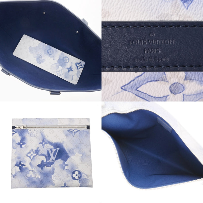LOUIS VUITTON ルイヴィトン モノグラム ウィークエンド トート GM 2WAY ブルー M45755 メンズ ウォーターカラーモノグラムキャンバス トートバッグ Aランク 中古 銀蔵