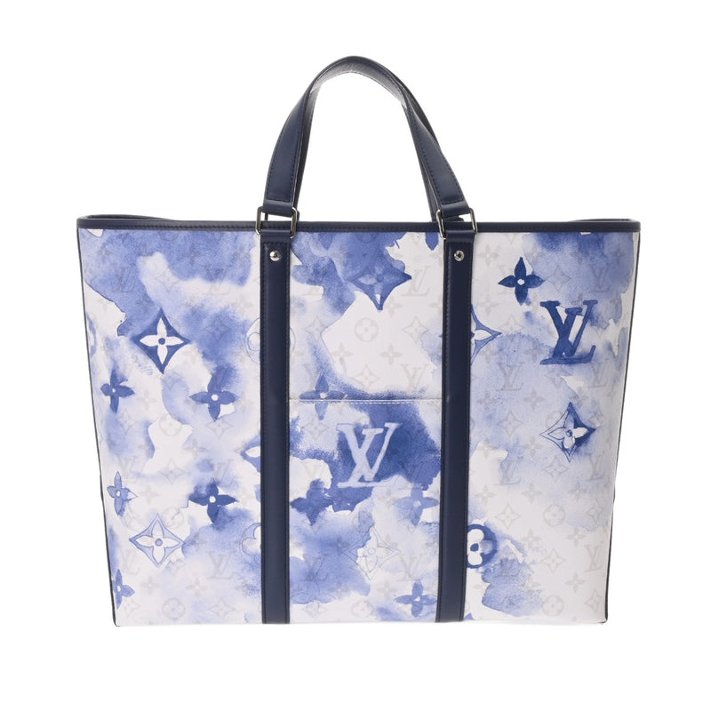 LOUIS VUITTON ルイヴィトン モノグラム ウィークエンド トート GM 2WAY ブルー M45755 メンズ ウォーターカラーモノグラムキャンバス トートバッグ Aランク 中古 銀蔵