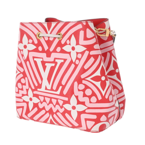 LOUIS VUITTON ルイヴィトン モノグラム LVクラフティ ネオノエ ホワイト/ピンク/ルージュ レディース モノグラムキャンバス ショルダーバッグ Aランク 中古 銀蔵