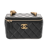 CHANEL シャネル マトラッセ バニティケース ブラック AP3044 レディース ラムスキン ショルダーバッグ Aランク 中古 銀蔵