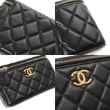 CHANEL シャネル マトラッセ バニティケース ブラック AP3044 レディース ラムスキン ショルダーバッグ Aランク 中古 銀蔵