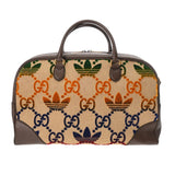 GUCCI グッチ アディダスコラボ セール品 ベージュ/マルチカラー 702422 ユニセックス キャンバス レザー ボストンバッグ ABランク 中古 銀蔵