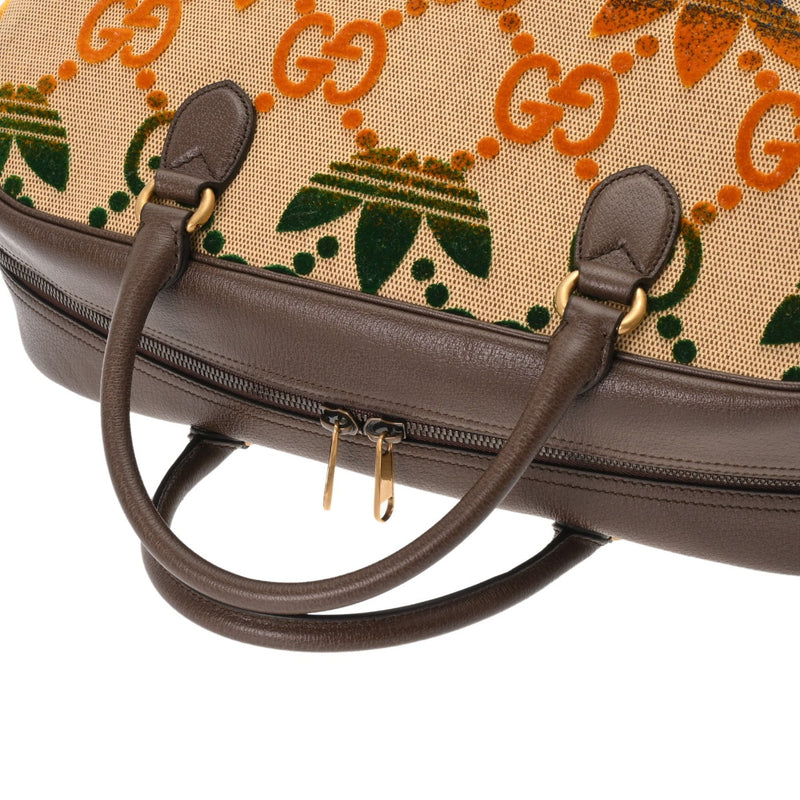 GUCCI グッチ アディダスコラボ セール品 ベージュ/マルチカラー 702422 ユニセックス キャンバス レザー ボストンバッグ ABランク 中古 銀蔵